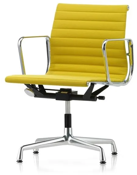 Vitra Aluminium EA 131 Kontorstol Med Swivel & Armlæn Pastel Grøn/Canola