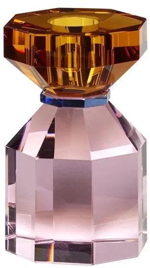 Hübsch Gem Lysestage Orange/Lyserød